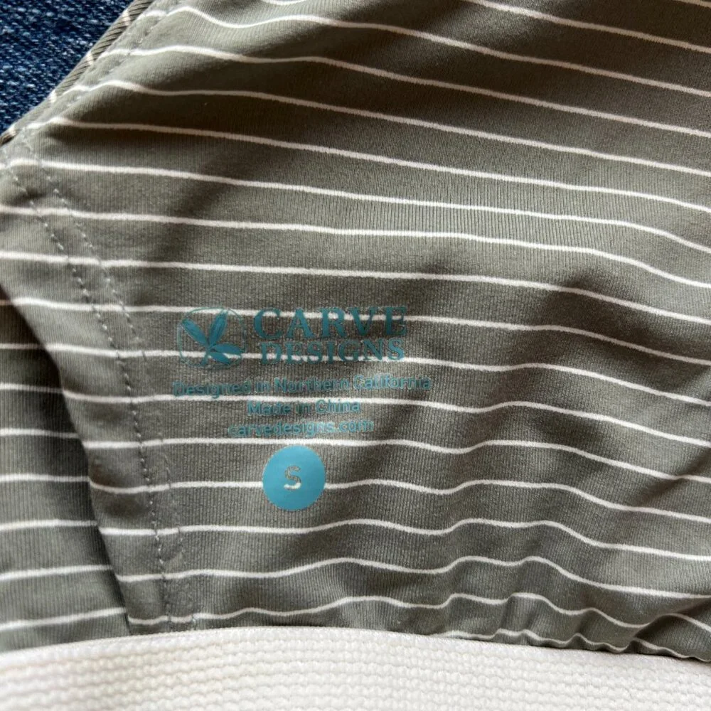Carve Designs - Small - Grey/White Striped One Piece Swimsuit - Picture 4 of 4
